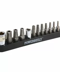 Powerbuilt 13 Pc. Tamper Resistant Star Bit Set, Tamper Torx Bits, T10 to T55