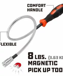 Powerbuilt 8Lb Flexible Led Magnetic Pick Up Tool - 648702M 7 Powerbuilt 8Lb Flexible Led Magnetic Pick Up Tool - 648702M -Hot Sale Powerbuilt Shop 648702m 03