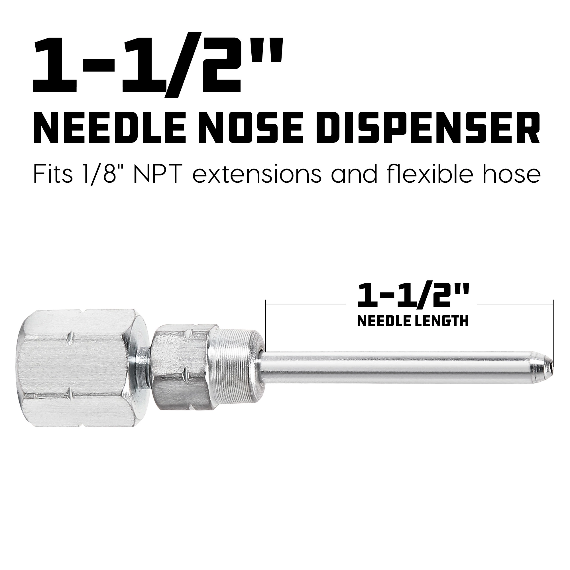 Powerbuilt 1-1/2 in. Grease Gun Needle Nose Adapter - 648766 2 Powerbuilt 1-1/2 in. Grease Gun Needle Nose Adapter - 648766 - Image 2