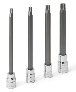 Powerbuilt 4 Pc. 6 in. Long Reach Triple Square Bit Socket Set