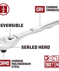 Powerbuilt 1/2 Inch Drive 90 Tooth Pro Tech (XT90) Professional Ratchet - 649939 -Hot Sale Powerbuilt Shop 649939 02 a