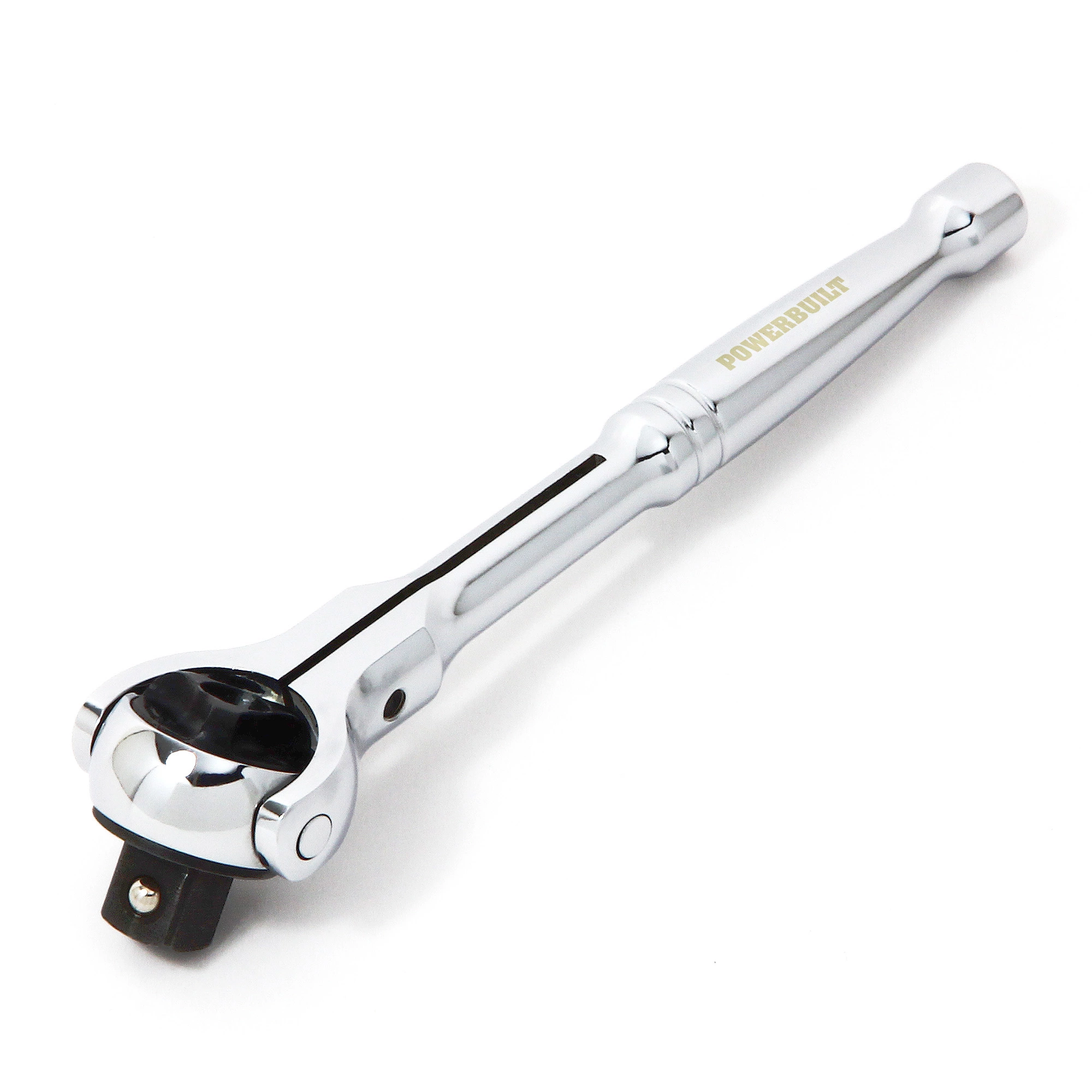 Powerbuilt 3/8 Inch Drive Compact Swivel Head Ratchet - 649941 1 Powerbuilt 3/8 Inch Drive Compact Swivel Head Ratchet - 649941