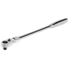 Powerbuilt 1/4 Inch Drive 72 Tooth Pro Tech 9 Inch Long Reach Flex Head Ratchet with Contour Handle - 649951