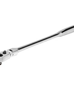 Powerbuilt 1/4 Inch Drive 72 Tooth Pro Tech 9 Inch Long Reach Flex Head Ratchet with Contour Handle - 649951