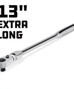Powerbuilt 1/2 Inch Drive 72 Tooth Pro Tech 13 Inch Long Reach Flex Head Ratchet with Contour Handle - 649954 -Hot Sale Powerbuilt Shop 649954 03