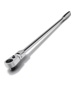 Powerbuilt 1/2 Inch Drive 72 Tooth Pro Tech 25 Inch Long Reach Flex Head Ratchet with Contour Handle - 649956