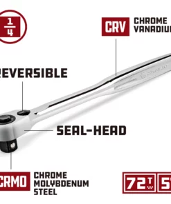 Powerbuilt 1/4 Inch Drive 72 Tooth Pro Tech Ratchet with Contour Handle - 649968 10 Powerbuilt 1/4 Inch Drive 72 Tooth Pro Tech Ratchet with Contour Handle - 649968 -Hot Sale Powerbuilt Shop 649968 01