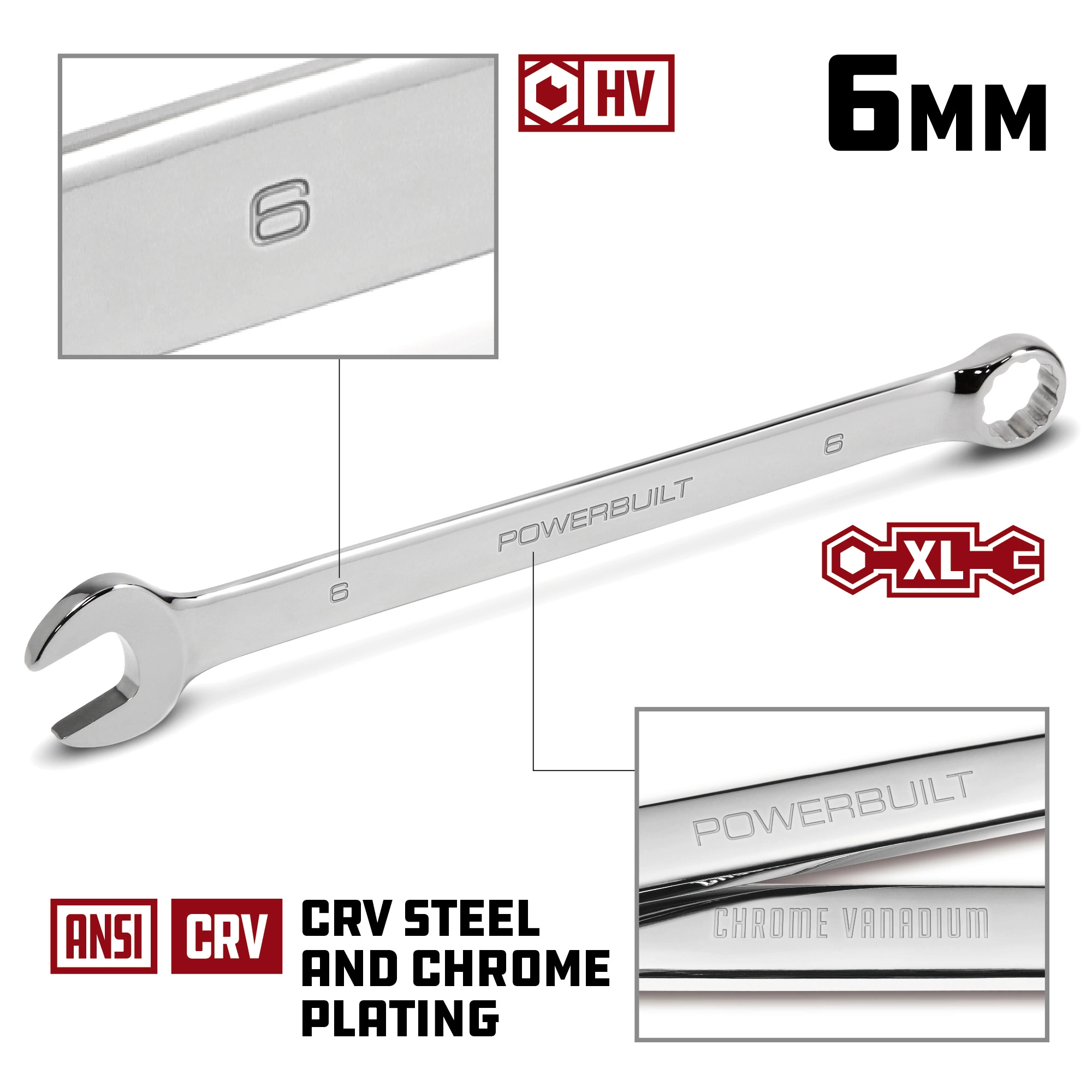 Powerbuilt 6mm Long Pattern MetricCombination Wrench - 940483M 2 Powerbuilt 6mm Long Pattern MetricCombination Wrench - 940483M - Image 2