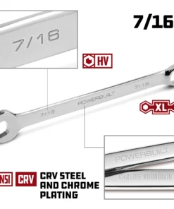 Powerbuilt 7/16 Inch Fully Polished Long Pattern SAE Combination Wrench - 640440 10 Powerbuilt 7/16 Inch Fully Polished Long Pattern SAE Combination Wrench - 640440 -Hot Sale Powerbuilt Shop 7 1620 02