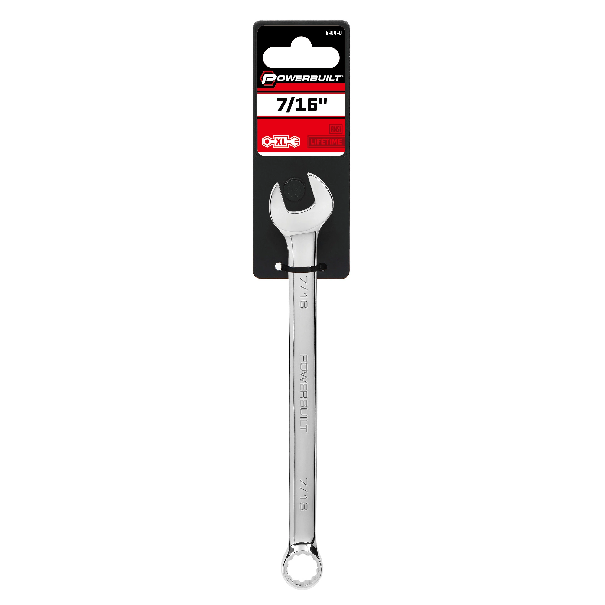 Powerbuilt 7/16 Inch Fully Polished Long Pattern SAE Combination Wrench - 640440 6 Powerbuilt 7/16 Inch Fully Polished Long Pattern SAE Combination Wrench - 640440 - Image 6