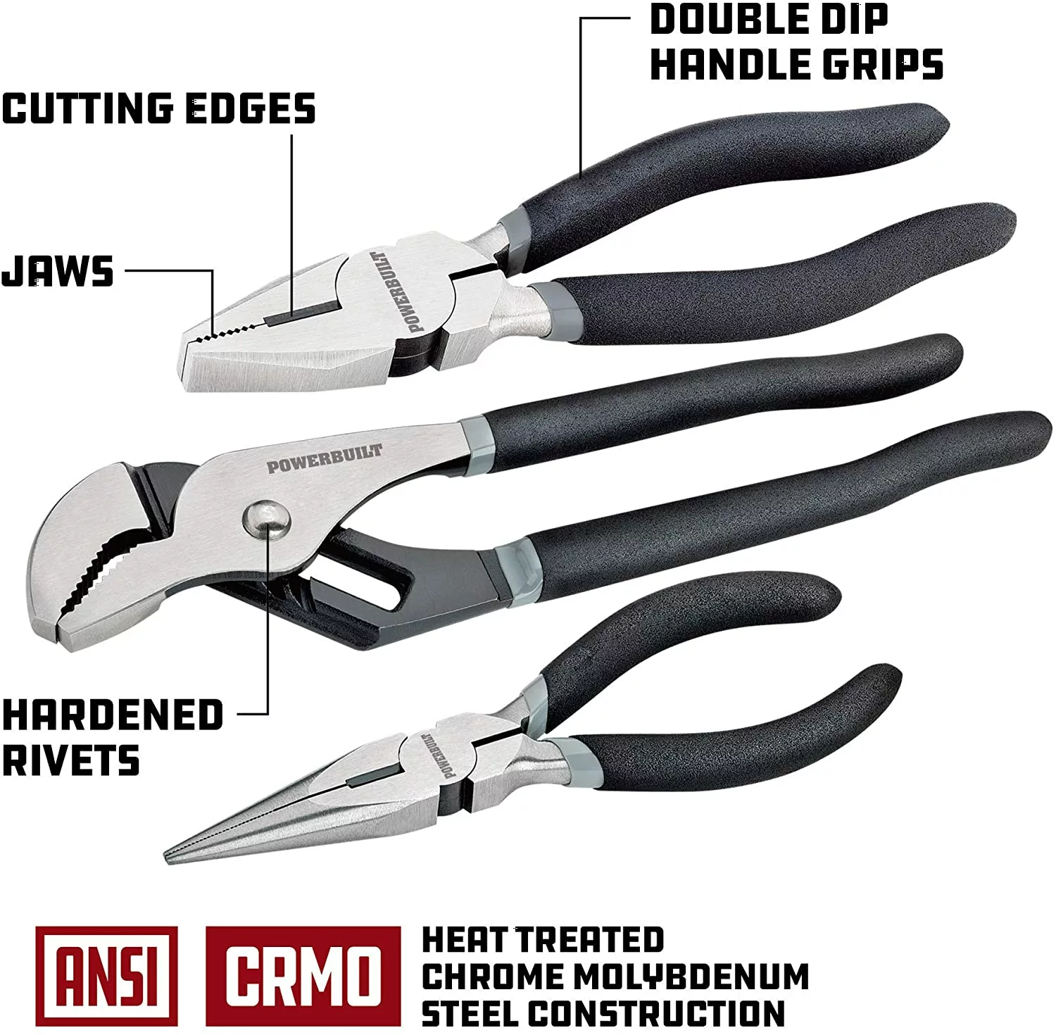 Powerbuilt Alltrade 949023 9Pc Pliers Set 2 Powerbuilt Alltrade 949023 9Pc Pliers Set - Image 2