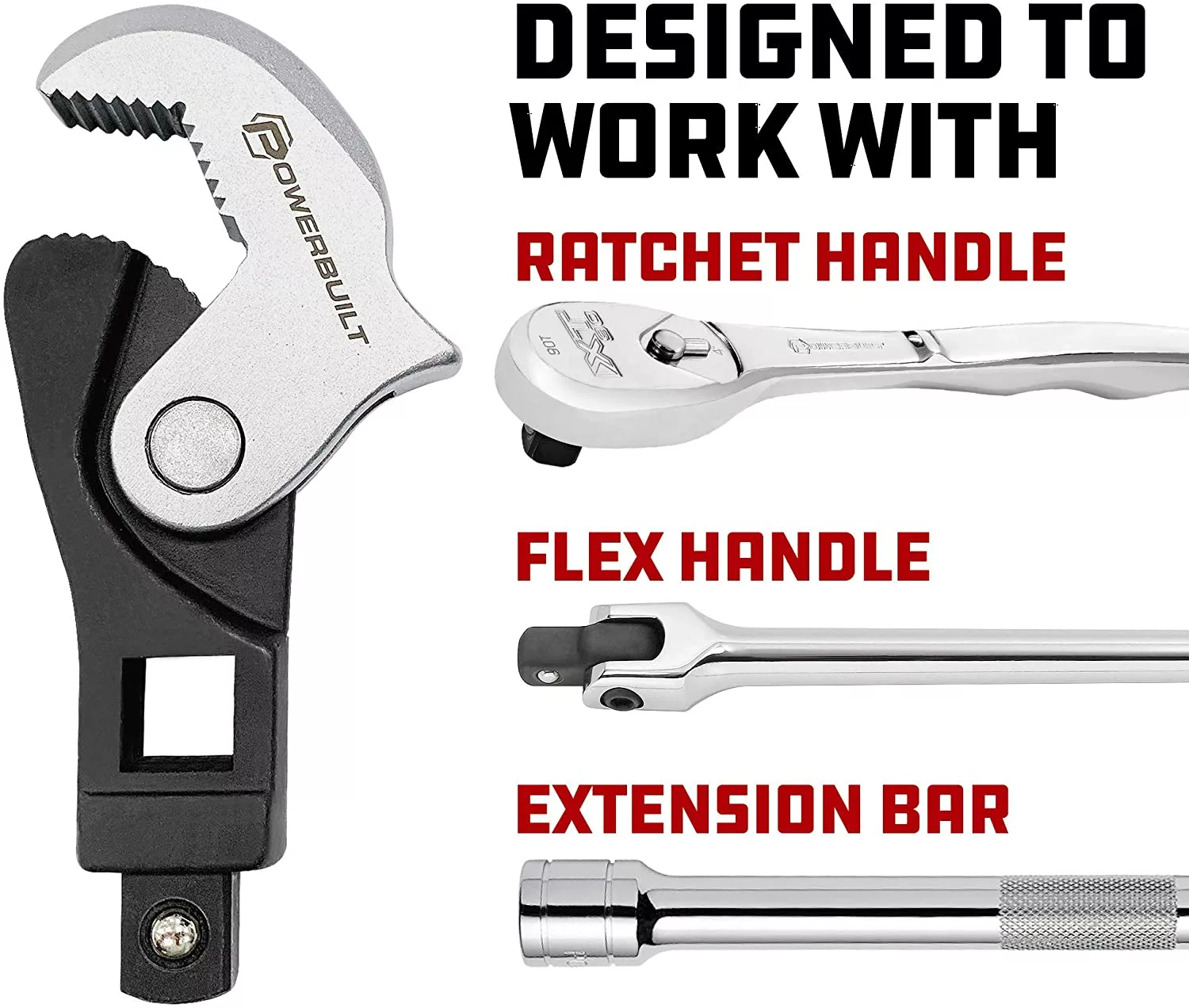 Powerbuilt 2 Piece Spring-Loaded Auto Size Adjusting Crowfoot Wrench Set, Universal Wrench , Multi-Size Wrench, Self-Adjusting Wrench, Pow 4 Powerbuilt 2 Piece Spring-Loaded Auto Size Adjusting Crowfoot Wrench Set, Universal Wrench , Multi-Size Wrench, Self-Adjusting Wrench, Pow - Image 4