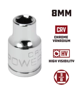 Powerbuilt 3/8 in. Drive x 8mm 6 Point Metric Socket - 940023 -Hot Sale Powerbuilt Shop 940023 8mm 02