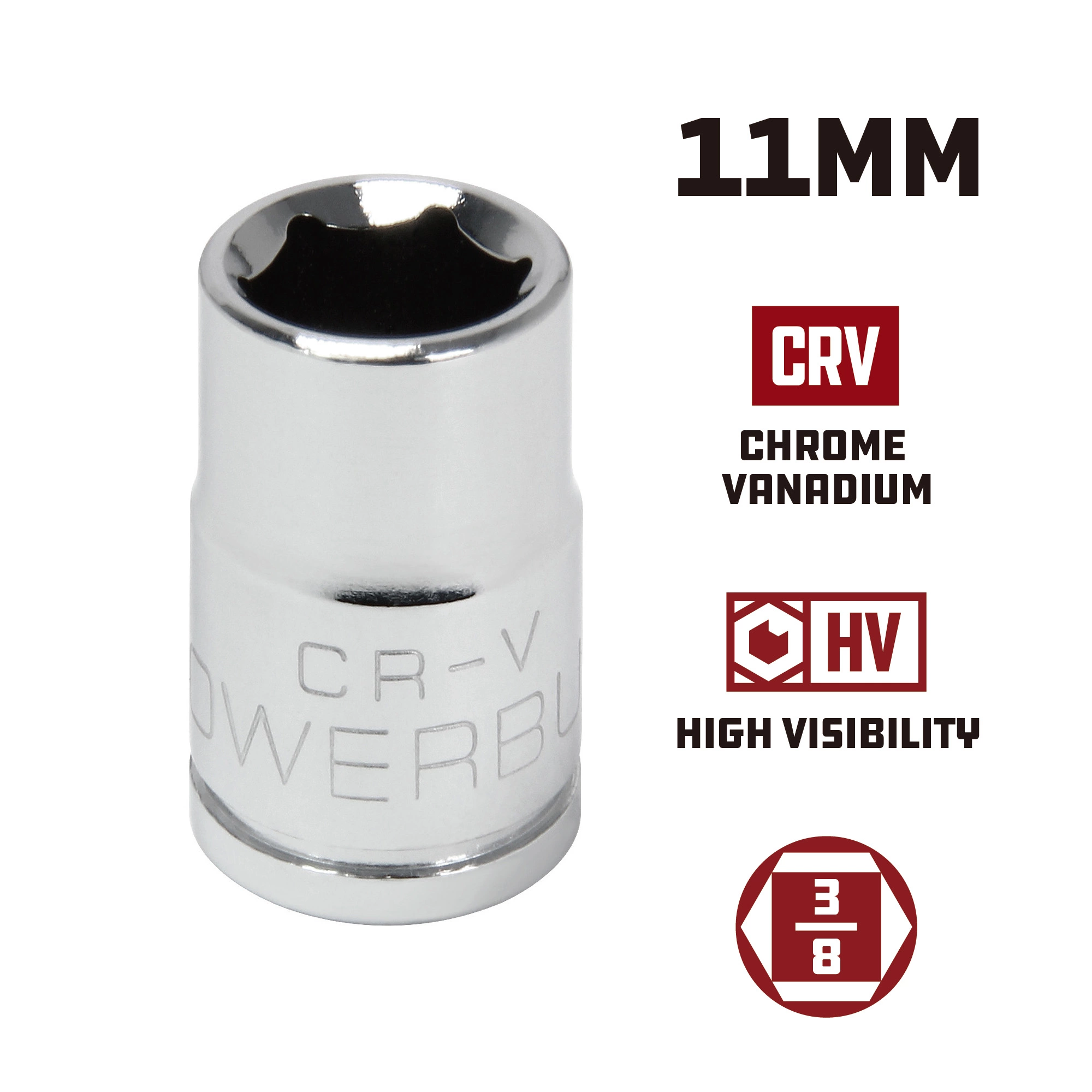 Powerbuilt 3/8 in. Drive x 11mm 6 Point Metric Socket - 940026 5 Powerbuilt 3/8 in. Drive x 11mm 6 Point Metric Socket - 940026 - Image 5