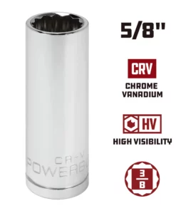 Powerbuilt 3/8 in. Drive x 5/8 in. 12 Point SAE Deep Socket - 940048 -Hot Sale Powerbuilt Shop 940048 5 8 02