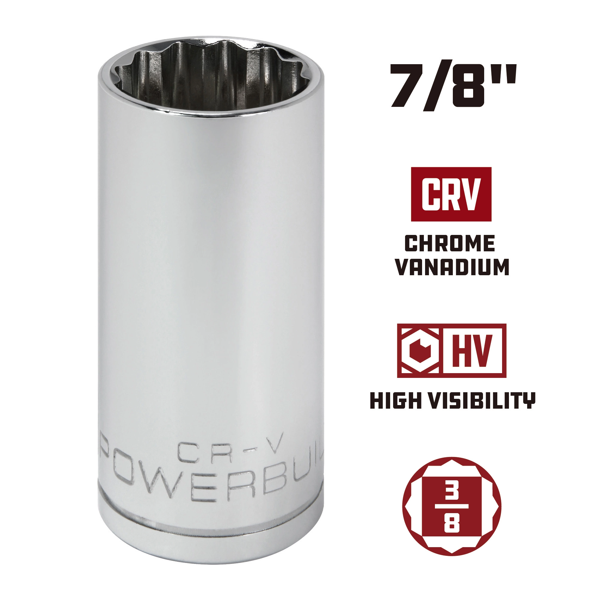 Powerbuilt 3/8 in. Drive x 7/8 in. 12 Point Metric Deep Well Socket - 940052 5 Powerbuilt 3/8 in. Drive x 7/8 in. 12 Point Metric Deep Well Socket - 940052 - Image 5