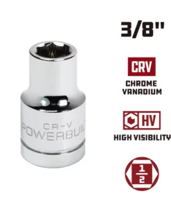Powerbuilt 1/2 in. Drive x 3/8 in. 6 Point Socket - 940073 -Hot Sale Powerbuilt Shop 940073 3 8 02