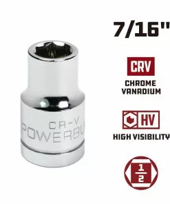 Powerbuilt 1/2 in. Drive x 7/16 in. 6 Point Socket - 940074 -Hot Sale Powerbuilt Shop 940074 7 16 02