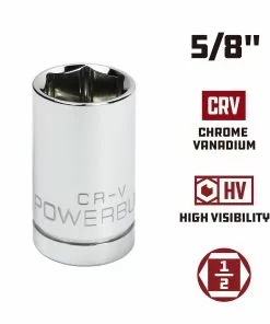 Powerbuilt 1/2 in. Drive x 5/8 in. 6 Point Socket - 940077 -Hot Sale Powerbuilt Shop 940077 5 8 02