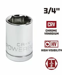Powerbuilt 1/2 in. Drive x 3/4 in. 6 Point Socket - 940079 -Hot Sale Powerbuilt Shop 940079 3 4 02