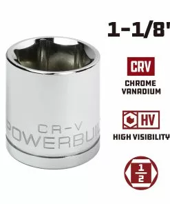 Powerbuilt 1/2 Inch Drive x 1-1/8 Inch 6 Point Socket - 940084 9 Powerbuilt 1/2 Inch Drive x 1-1/8 Inch 6 Point Socket - 940084 -Hot Sale Powerbuilt Shop 940084 1 1 8 02