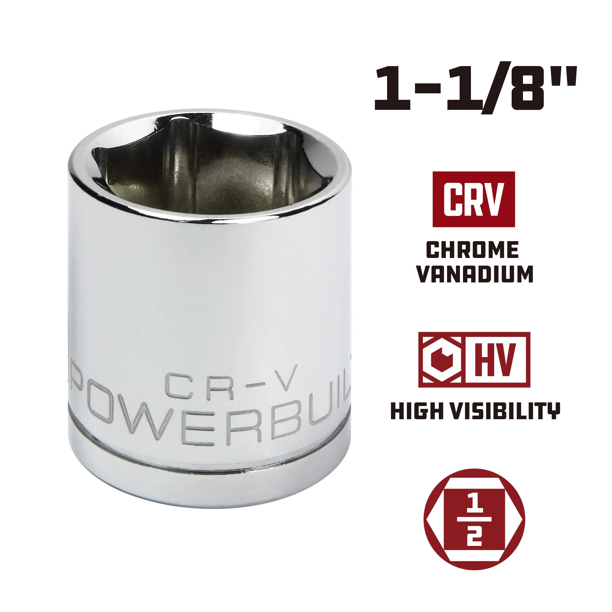 Powerbuilt 1/2 Inch Drive x 1-1/8 Inch 6 Point Socket - 940084 5 Powerbuilt 1/2 Inch Drive x 1-1/8 Inch 6 Point Socket - 940084 - Image 5