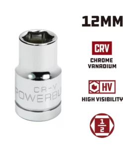 Powerbuilt 1/2 in. Drive x 12mm 6 Point Socket - 940089 -Hot Sale Powerbuilt Shop 940089 12mm 02