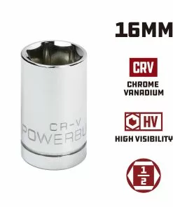 Powerbuilt 1/2 in. Drive x 16mm 6 Point Socket - 940093 -Hot Sale Powerbuilt Shop 940093 16mm 02