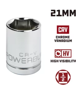 Powerbuilt 1/2 Inch Drive x 21MM Socket 6 Point - 940098 -Hot Sale Powerbuilt Shop 940098 21mm 02