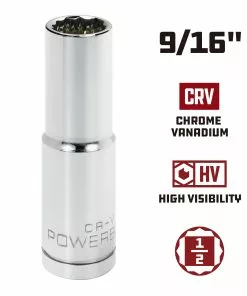 Powerbuilt 1/2 in. Drive x 9/16 in. 12 Point Deep Socket - 940131 9 Powerbuilt 1/2 in. Drive x 9/16 in. 12 Point Deep Socket - 940131 -Hot Sale Powerbuilt Shop 940131 9 16 02