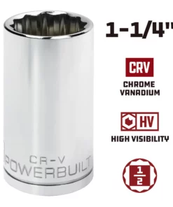 Powerbuilt 1/2 in. Drive x 1-1/4 in. 12 Point Deep Socket - 940142 -Hot Sale Powerbuilt Shop 940142 1 1 4 02