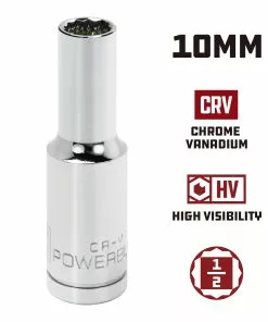 Powerbuilt 1/2 in. Drive x 10mm 12 Point Deep Socket - 940151 -Hot Sale Powerbuilt Shop 940151 10mm 02