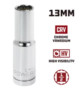 Powerbuilt 1/2 in. Drive x 13mm 12 Point Deep Socket - 940154 9 Powerbuilt 1/2 in. Drive x 13mm 12 Point Deep Socket - 940154 -Hot Sale Powerbuilt Shop 940154 13mm 02