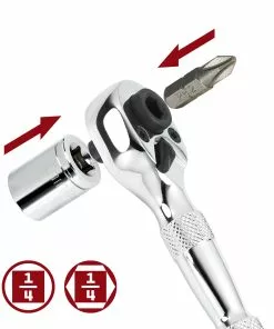 Powerbuilt 1/4 Inch Drive 72 Tooth Dual Head Stubby Ratchet - 940478 -Hot Sale Powerbuilt Shop 940478 04