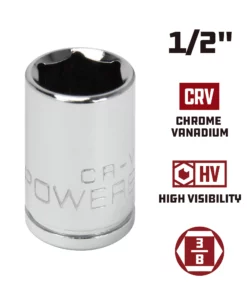 Powerbuilt 3/8 in. Drive x 1/2 in. 6 Point SAE Socket - 940527 -Hot Sale Powerbuilt Shop 940527 1 2 02