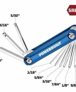 Powerbuilt 9 Pc. SAE Ball End Folding Hex Wrench Set, 1/16" to 1/4", 940785 -Hot Sale Powerbuilt Shop 940785 02