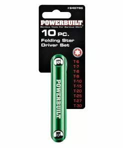 Powerbuilt 10 Pc. Aluminum Folding Star Hex Key, T6 to T30 - 940786 -Hot Sale Powerbuilt Shop 940786 04