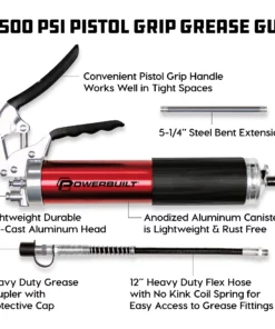 Powerbuilt 4,500 PSI Anodized Pistol Grip Heavy Duty Grease Gun - 940798 -Hot Sale Powerbuilt Shop 940798 02