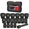 Powerbuilt 18 Piece 1/2 Inch Drive 6 Point SAE Impact Socket Set - 940837