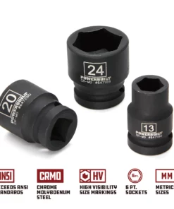 Powerbuilt 18 Piece 1/2 Inch Drive 6 Point Metric Impact Socket Set - 940838 8 Powerbuilt 18 Piece 1/2 Inch Drive 6 Point Metric Impact Socket Set - 940838 -Hot Sale Powerbuilt Shop 940838 03