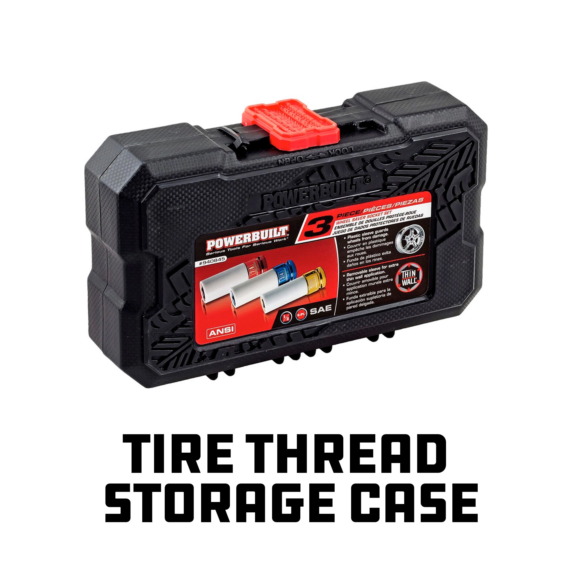 Powerbuilt 3 Piece SAE 3/4", 13/16", 7/8" Wheel Lug Nut Socket Set - 940845 2 Powerbuilt 3 Piece SAE 3/4", 13/16", 7/8" Wheel Lug Nut Socket Set - 940845 - Image 2