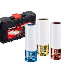 Powerbuilt 3 Piece 1/2 Inch Drive MM Color Wheel Socket Set - 940846
