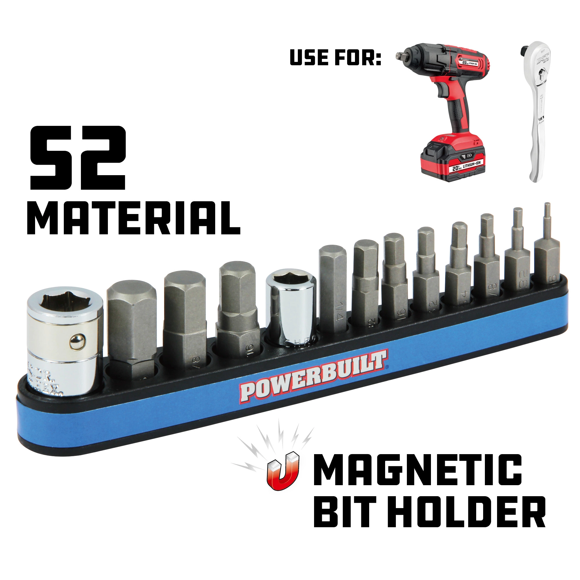 Powerbuilt 13 Piece SAE Hex Bit Set with Magnetic Holder, 1/16" to 1/4" - 941128 2 Powerbuilt 13 Piece SAE Hex Bit Set with Magnetic Holder, 1/16" to 1/4" - 941128 - Image 2