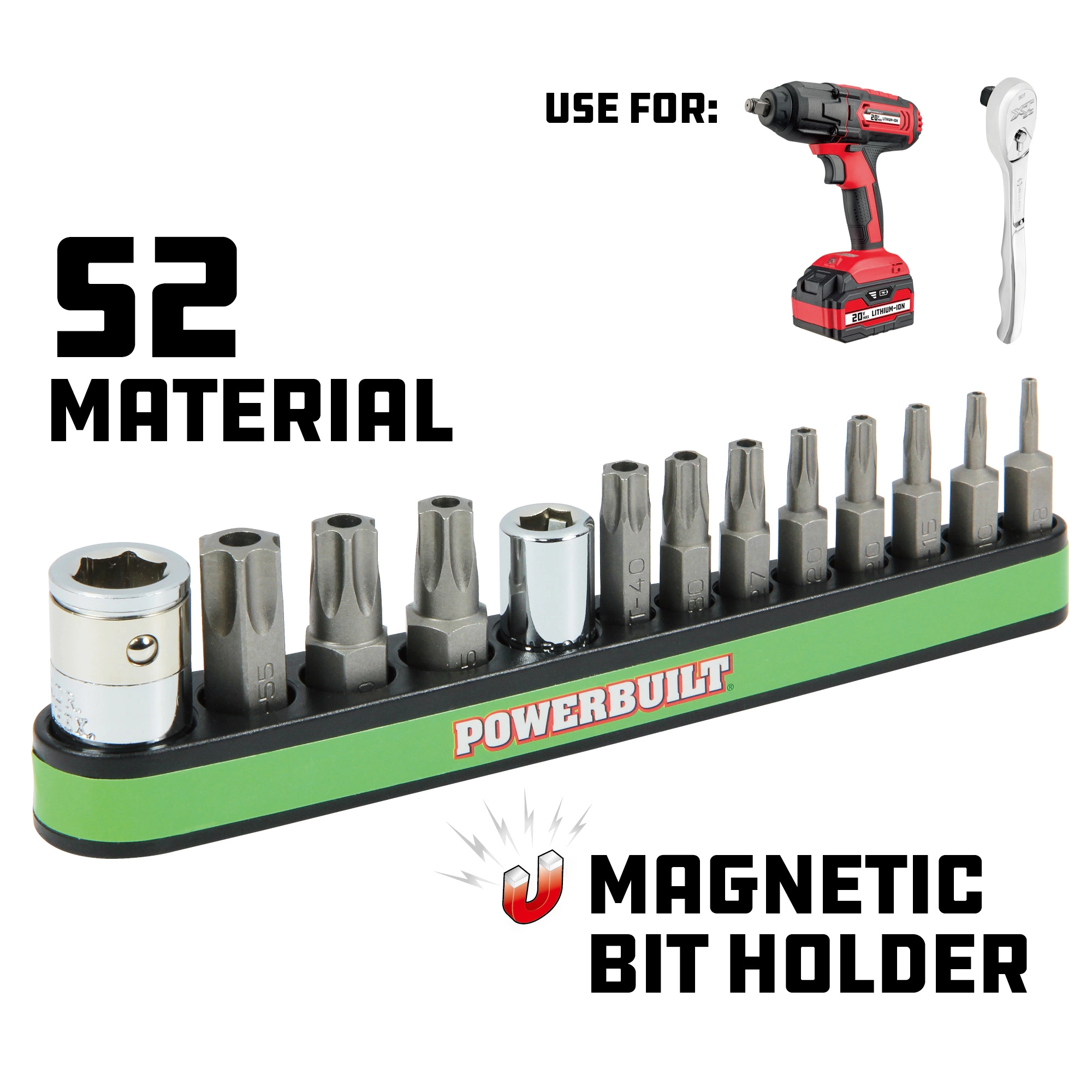 Powerbuilt 13 Piece Tamper Proof Star Bit with Magnetic Base Holder, T-8 to T-40 2 Powerbuilt 13 Piece Tamper Proof Star Bit with Magnetic Base Holder, T-8 to T-40 - Image 2