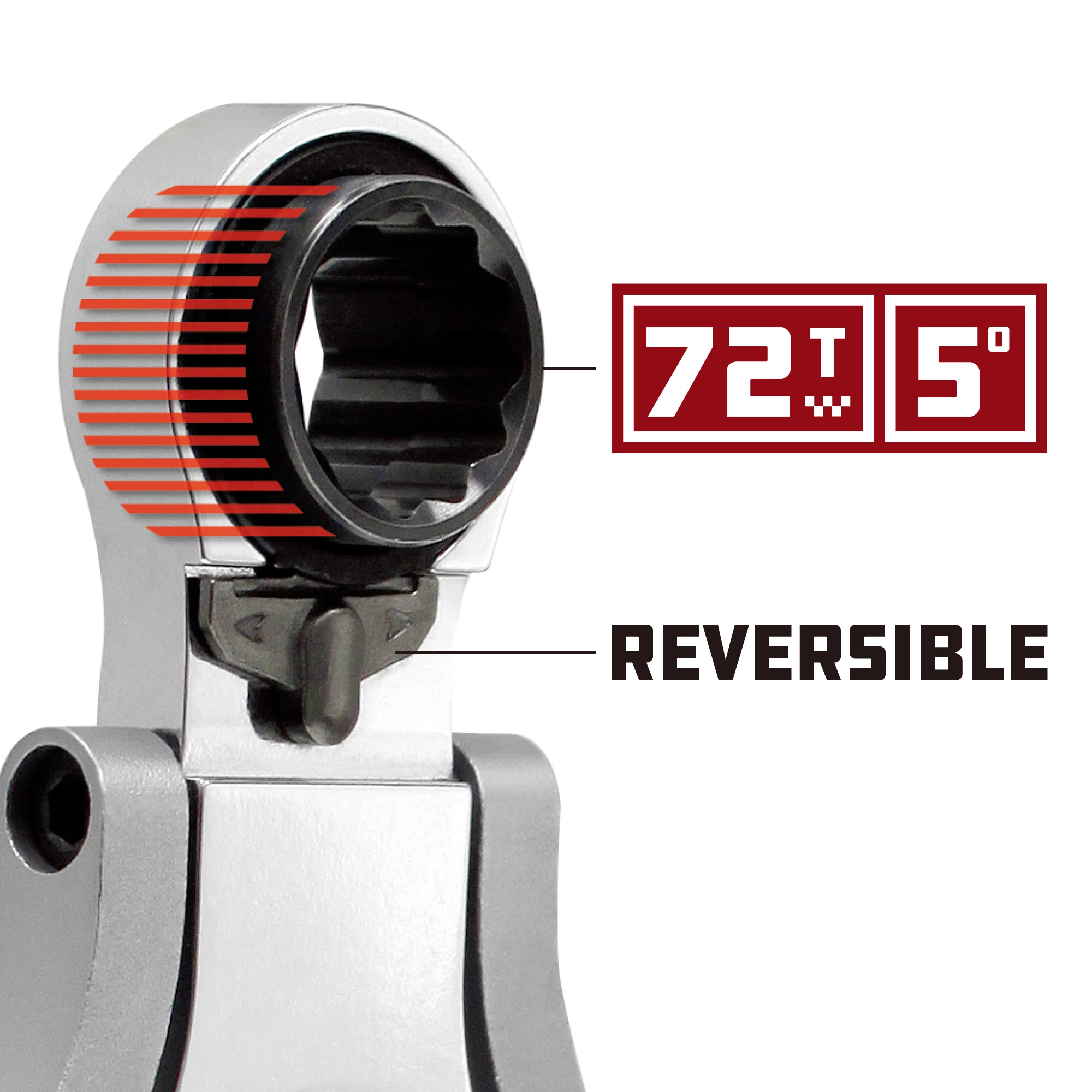 Powerbuilt 8 Size In 1 SAE Reversible Flex-Head Ratcheting Wrench, 941153 4 Powerbuilt 8 Size In 1 SAE Reversible Flex-Head Ratcheting Wrench, 941153 - Image 4