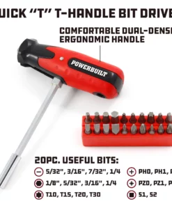 Powerbuilt 21 Pc. T-Handle Bit Driver Set, 3X Torque, 941161 -Hot Sale Powerbuilt Shop 941161 03