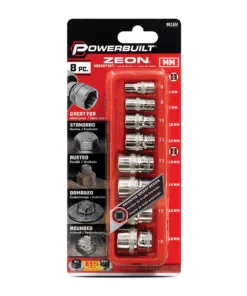 Powerbuilt 8 Piece Zeon Metric Socket Set for Damaged Bolts - 941322 -Hot Sale Powerbuilt Shop 941322 05