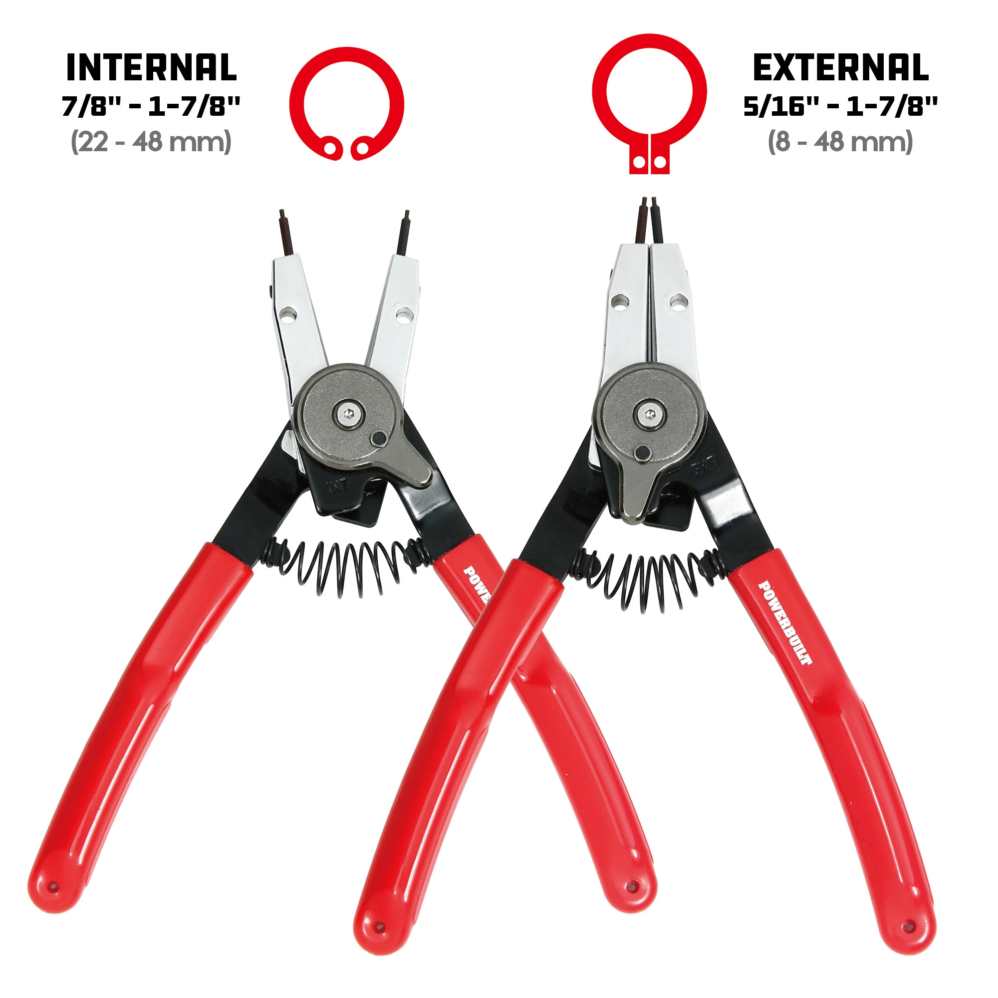 Powerbuilt Combo Switch Internal/External Snap Ring Pliers - 941456 2 Powerbuilt Combo Switch Internal/External Snap Ring Pliers - 941456 - Image 2