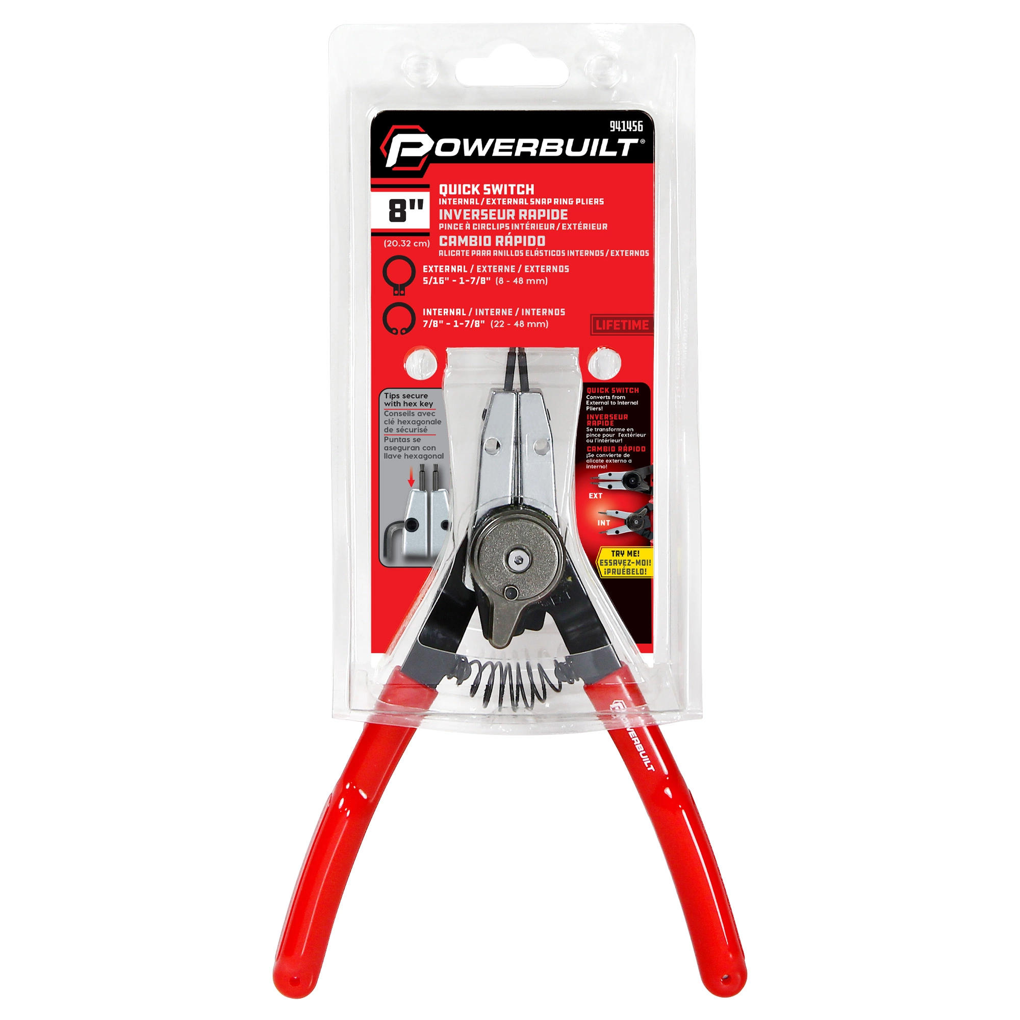 Powerbuilt Combo Switch Internal/External Snap Ring Pliers - 941456 5 Powerbuilt Combo Switch Internal/External Snap Ring Pliers - 941456 - Image 5