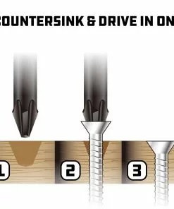 Powerbuilt 3 Piece Phillips Torsion Impact Screwdriver Countersink Bit Set - 941457 -Hot Sale Powerbuilt Shop 941457 03